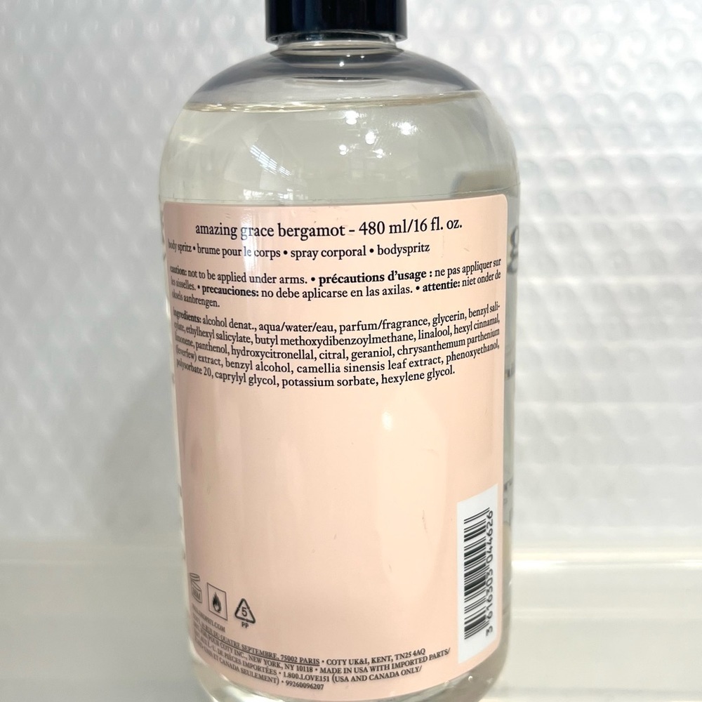 NEW Philosophy Amazing Grace Bergamot Body Spritz Body Spray 16 fl oz W/ Sprayer - Picture 3 of 4